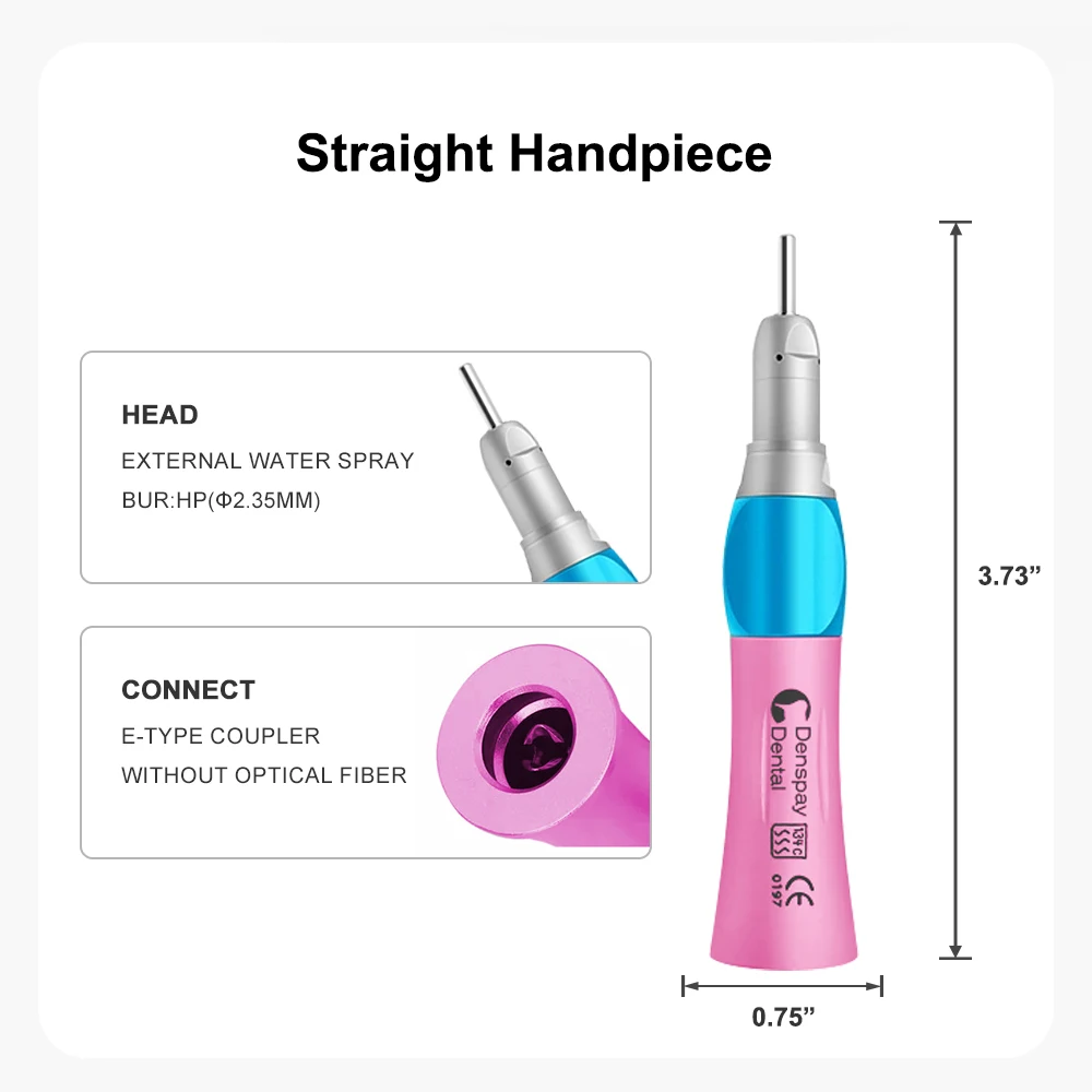 Zestaw rękojeści dentystycznych o niskiej prędkości 2/4 otwory różowy 203C uchwyt zatrzaskowy silnika pneumatycznego kątnica prosta rękojeść