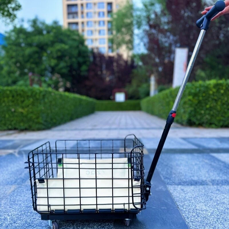 Foldable Multi‑Purpose Hand Trolley Portable Pet Cart For Grocery Courier Shopping Household Outdoor Pull Handcart