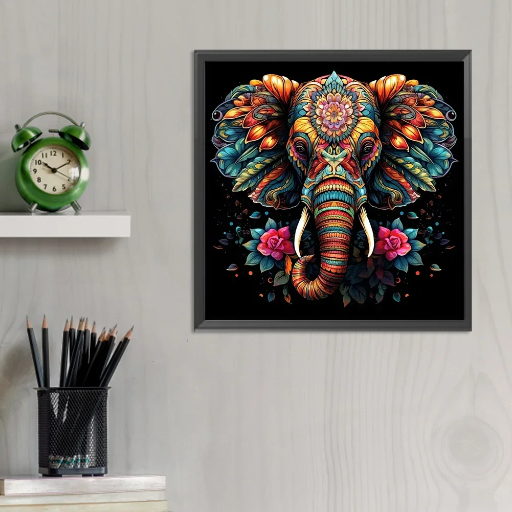 Colored Elephant 5D Diy Diamond Painting Landscape Cross Stitch Animal Full Round Square Diamond Embroidery Mosaic For Art X1484