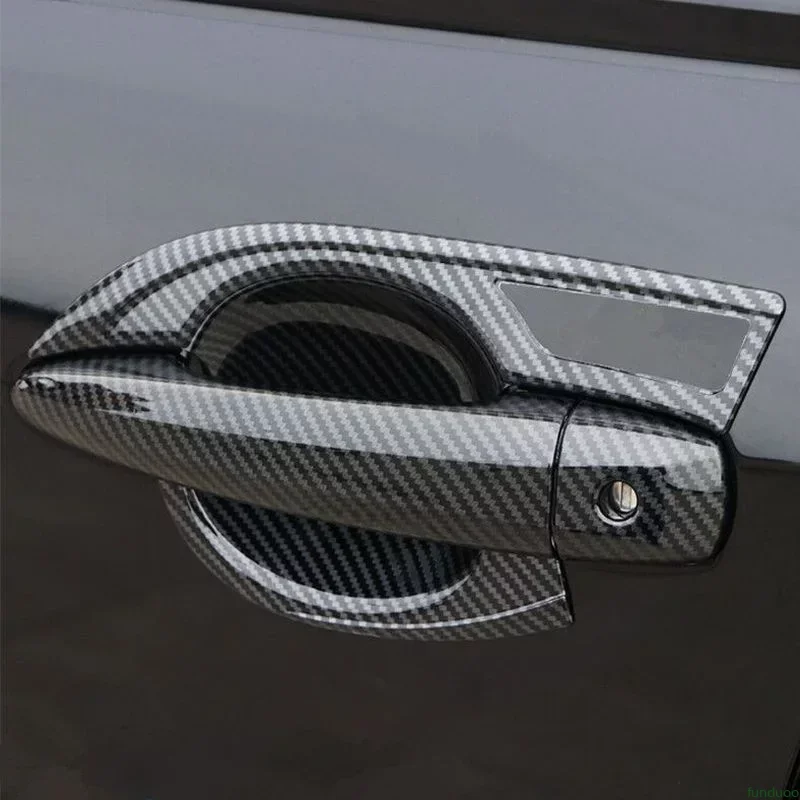 

Для Nissan Qashqai 2023 2024 2025 хромированные наклейки на дверную ручку автомобиля из углеродного волокна, аксессуары для стайлинга