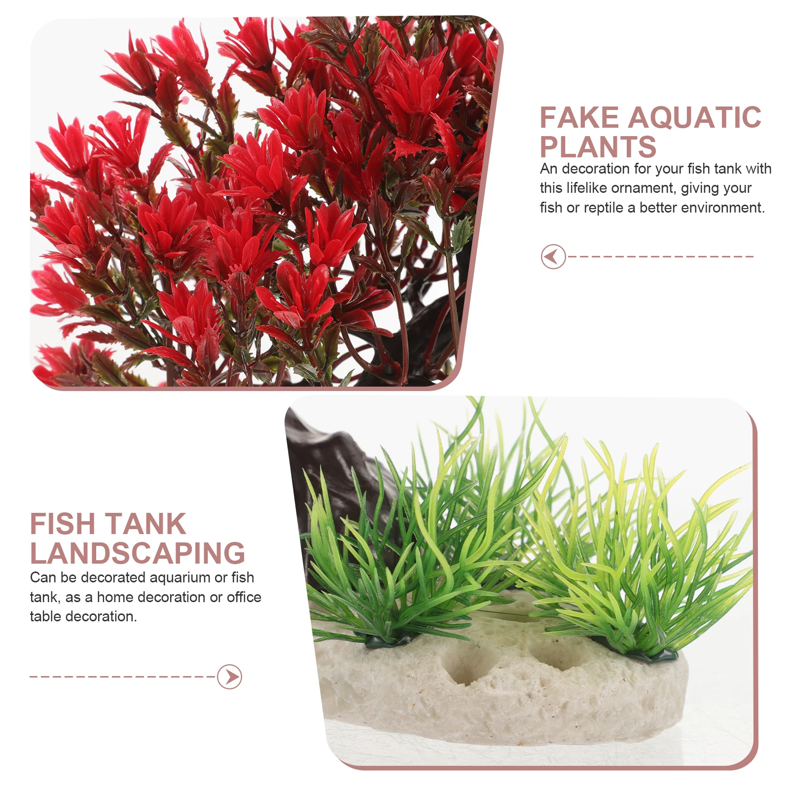 

Thickened Realistic Fake Fish Tank Plants Aquarium Decorations for Turtle Tanks Lifelike Ornament Reptile Habitat Accessories
