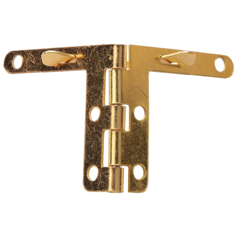 20 PCS 90° Spring Hinge Tenon Hole Support Tool, Suitable For Small Jewelry Wine Clock Door (Gold)