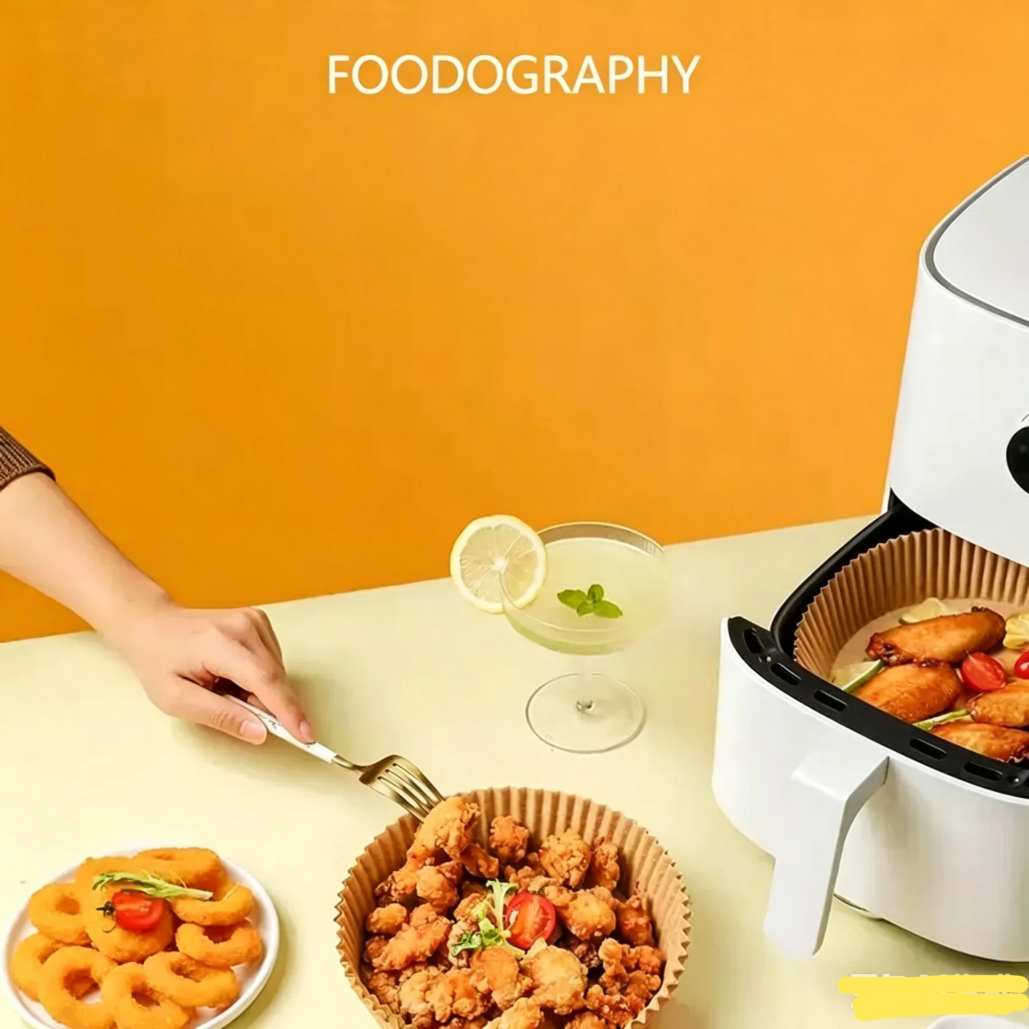 100Pcs Disposable Air Fryer Paper Liner Oil-proof Water-proof Airfryer Round Pastry Molds BBQ Plate Non-stick Pad