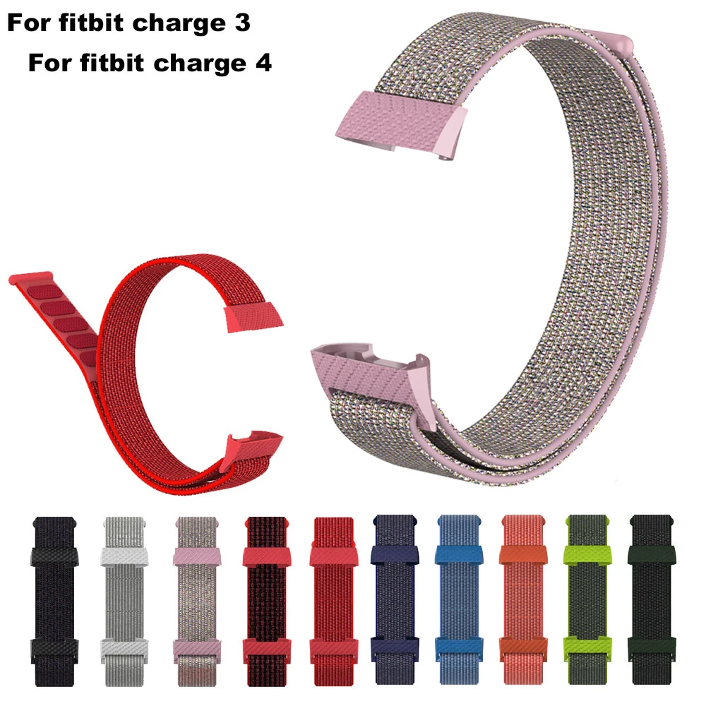 Nylon Watch Strap For Fitbit Charge3 Charge4 Watch Wrist Band Bracelet Breathable Smartwatch Watchband Fitbit Charge 3 4