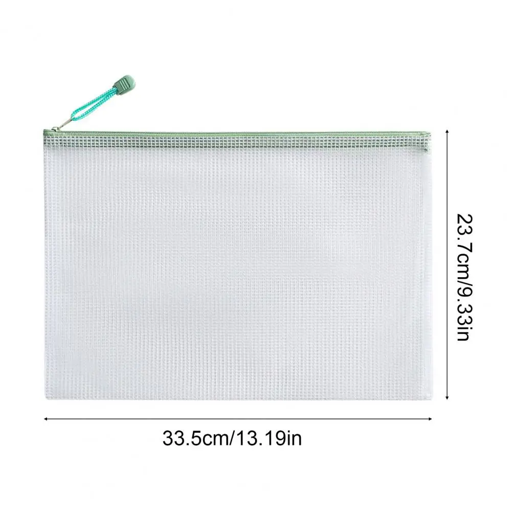 File Bag Large Capacity Storage A4 Files Stationery Carrying Case Transparent Visual Stationery Pouch Office Document Organizer