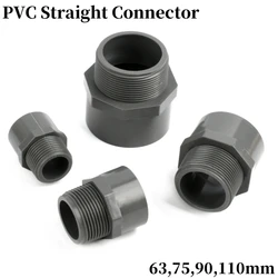 1PC 63/75/90/110mm PVC gwint męski proste złącze akwarium akwarium nawadnianie fajka wodna Adapter do nawadniania ogrodu