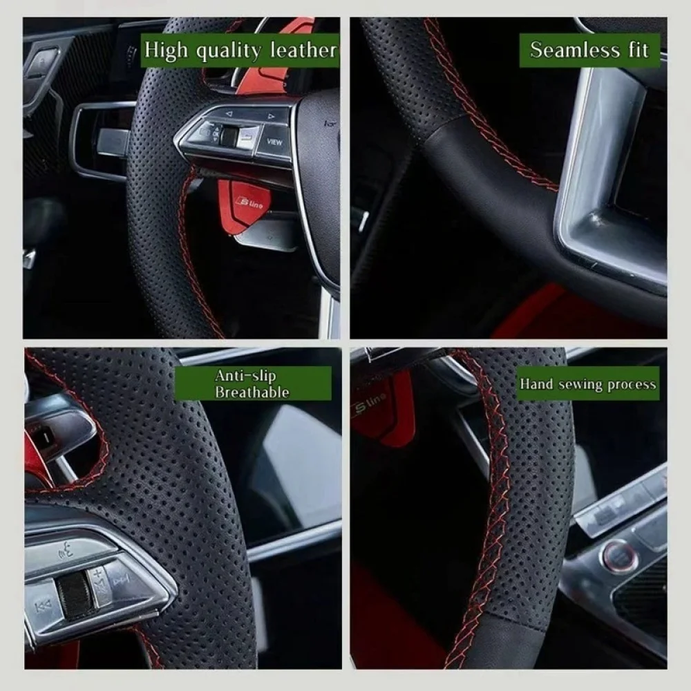 Customized DIY Car Steering Wheel Cover For BMW E46 E39 X5 E53 Z3 E36 Wear Resistant Leather Braid Car Interior Accessories