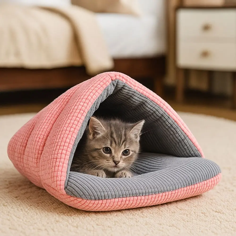 

Comfortable Semi-Enclosed Cat Sleeping Bag Warm Slipper Shape Guinea Pig Shelter Large Capacity Soft Cozy Pet Bed Pet Shop