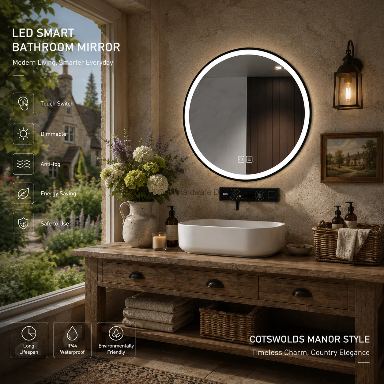 مرآة حمام مضادة للضباب بإضاءة - مراجعة Bathroom Mirror Led وسعره