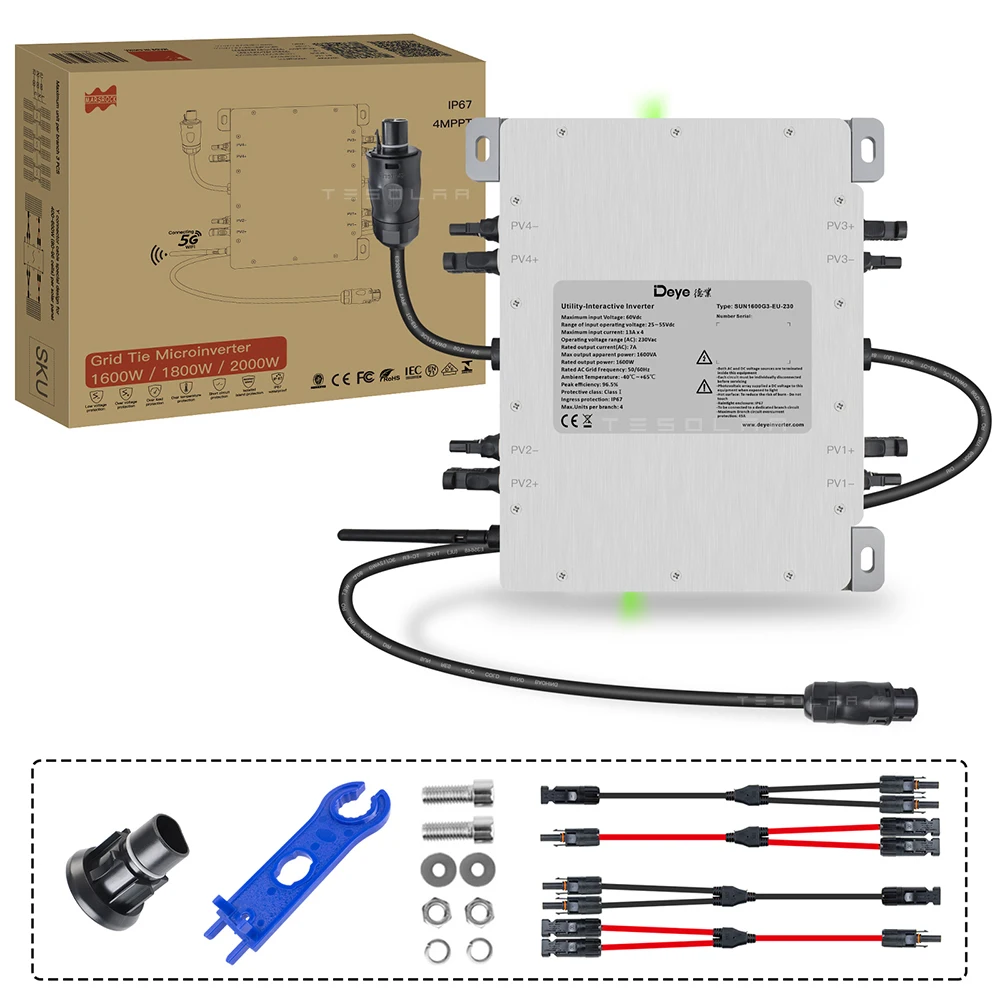 Imagem -06 - Deye-inversor Solar para Painel Solar 1600w 2000w 2555v ac Inmetro Vde Iec en en Wifi Embutido Ip67 para Sistema de Energia Fotovoltaica