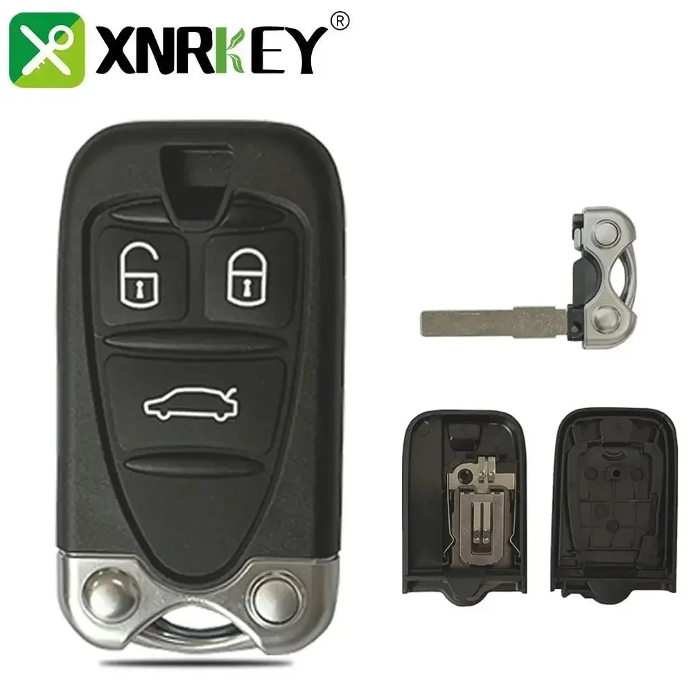 

XNRKEY 3 Button Remote Car Key Shell Fob Romeo 159 Brera 156 Spider Key Case Cover Replacement with Uncut Insert Blade For Alfa