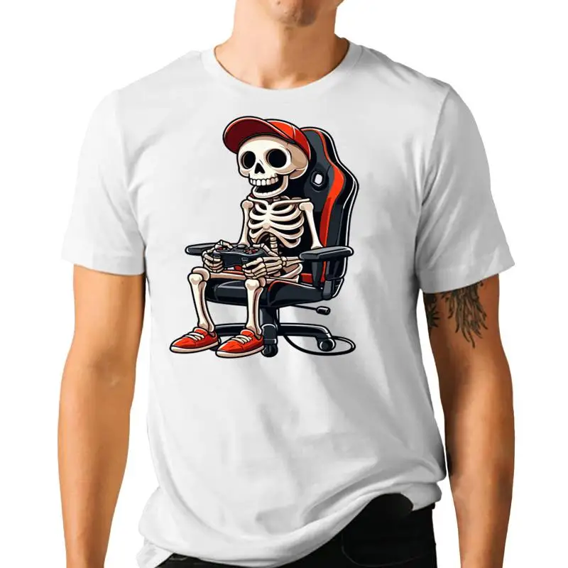 

Skeleton Halloween Gaming T Shirt Video Games Gamer