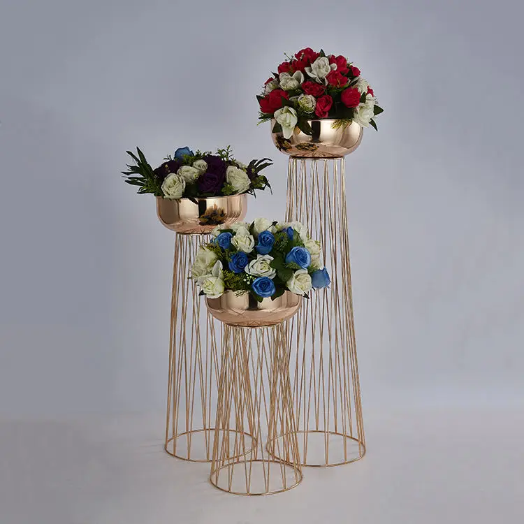 Wedding Metal Flower stand Geometric Column Rack Suitable For Wedding Party Table Center Decor