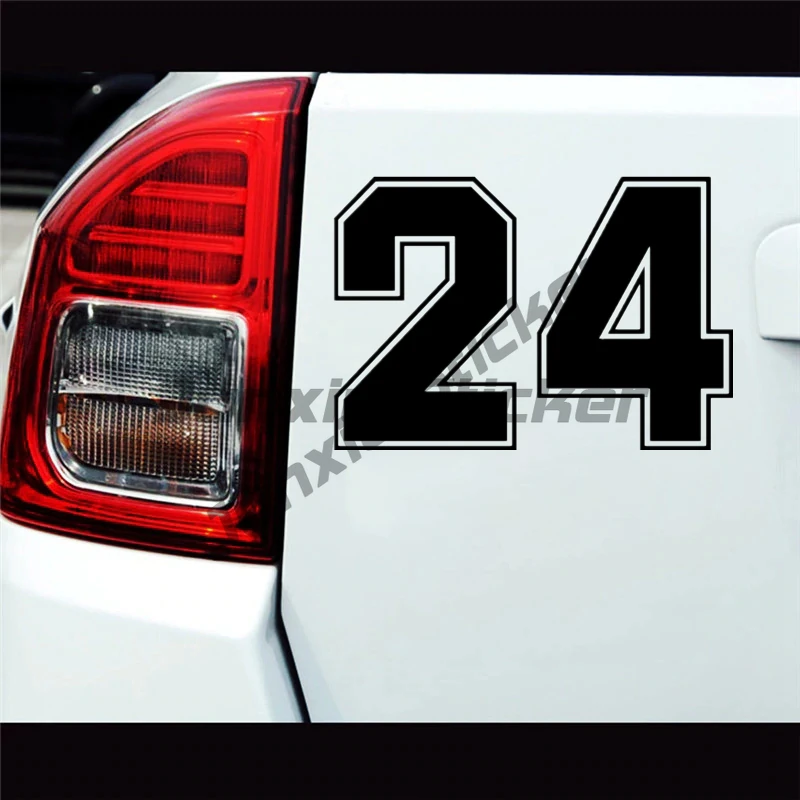 

Multicolor Racing Number 24 Funny Car Sticker Vinyl Decal Waterproof Car Auto Stickers for Bumper