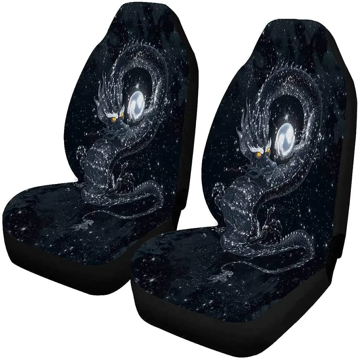 Stars Space Dragon Car Seat Cover Front Seats Only Set of 2 Universal Fit for Vehicles Sedan Car Seat Cover for Men One Size