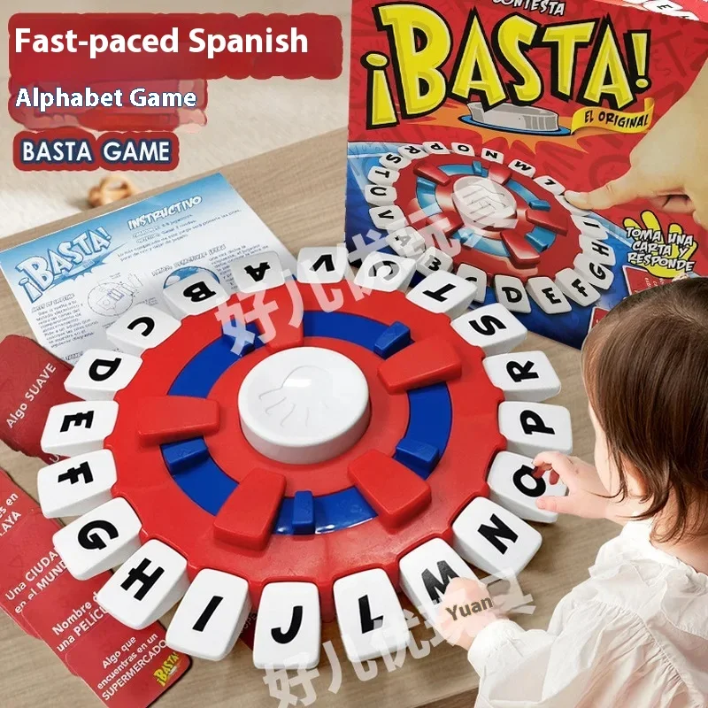 New English And Spanish Tapple Crazy Alphabet Game Fast-Paced Chessdisk Game Family Board Game Puzzle Toy Christmas Gifts ﻿