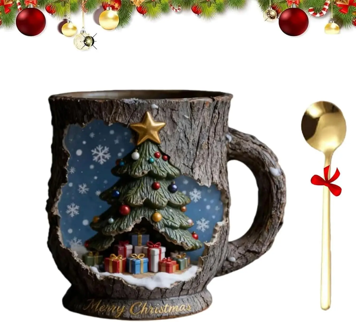 Collection de tasses sur le thème de Noël, tasses à café festives en céramique 3D, tasses joyeux Noël avec des designs de vacances pour les amateurs de café