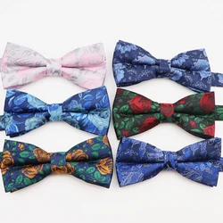 Men's Floral Rose Flower Bowties Butterfly Party Business Wedding Suit Shirt Bow Ties Female Male Bowknot Accessories Gifts