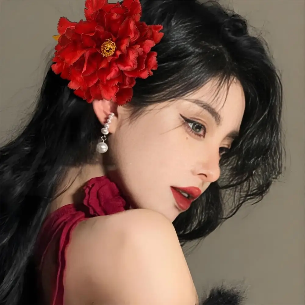 

Cloth Flower Hair Clip Vacation Style Headwear Duckbill Clip Flower Hairpin Female Hair Accessories Korean Style