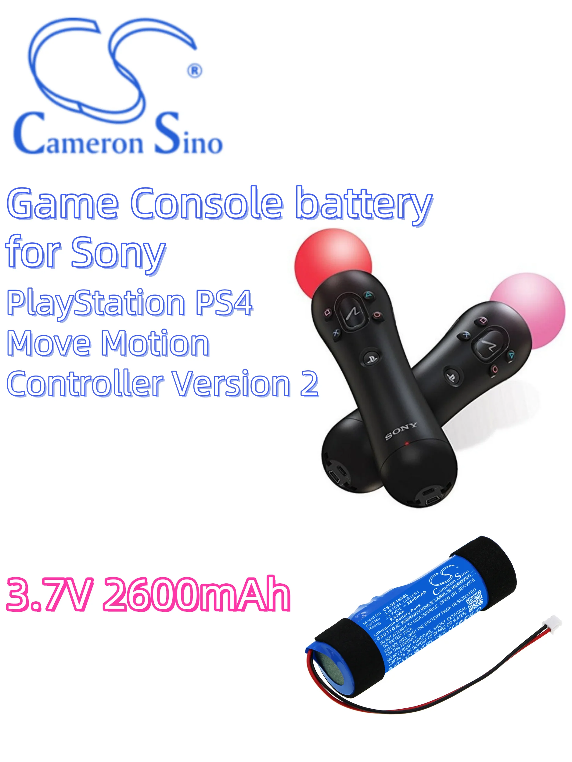 Batterij Cameron Sino Gameconsole Batterij 2600Mah Voor Sony Playstation Ps4 Move Motion Controller Versie 2 CECH-ZCM2E