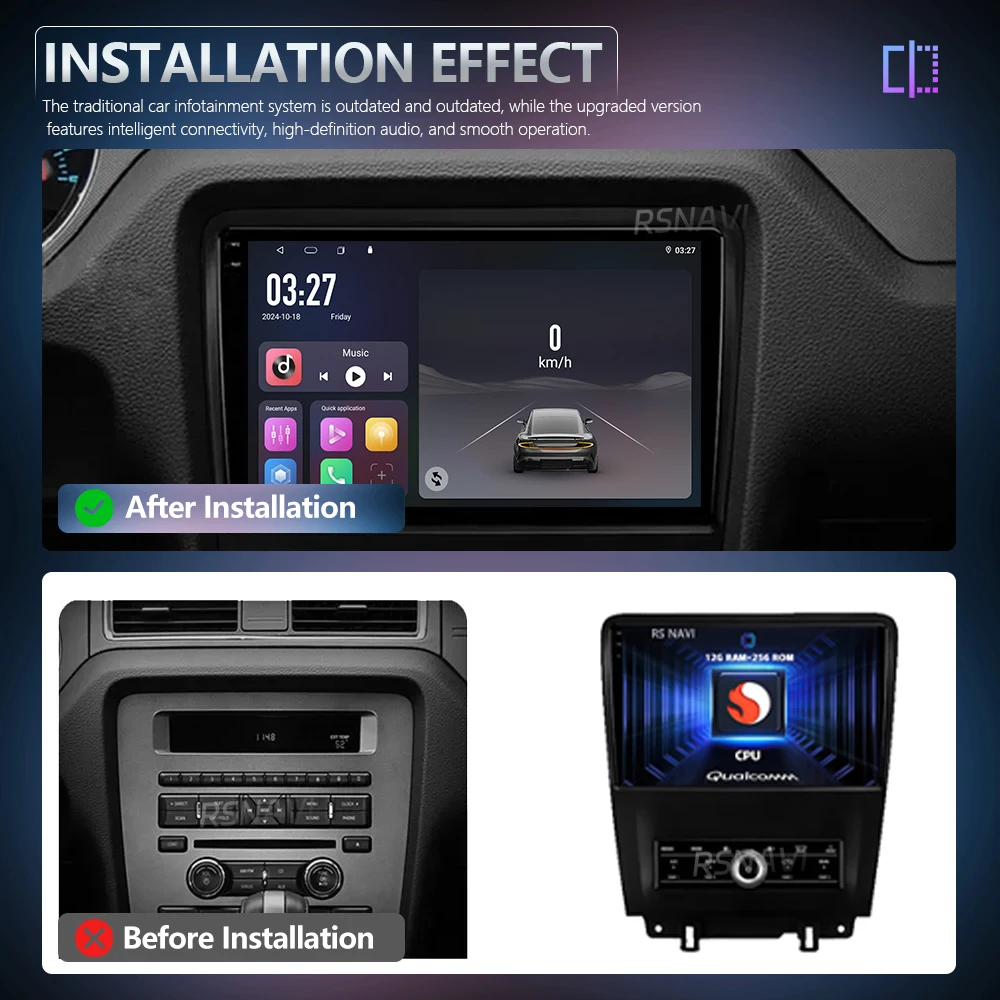 Android 16 Qualcomm Car Radio Multimedia Player For Ford Mustang 2010 -2014 Auto Carplay Car Stereo 24-Hour Shipping Head Unit