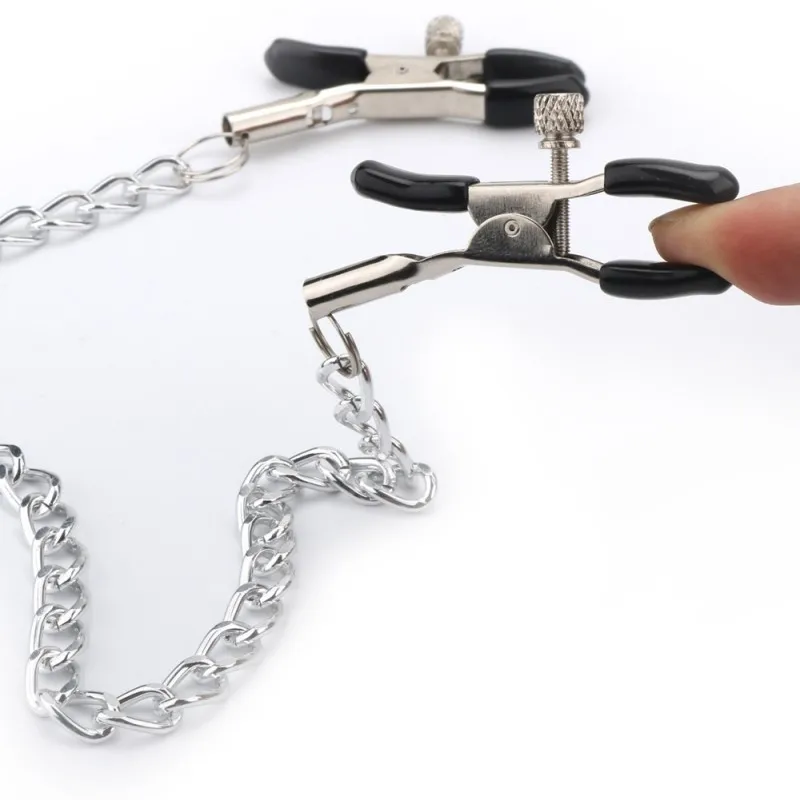 Accessori esotici Morsetti per capezzoli schiavi BDSM con catena di metallo Gadget erotici fetish Seno Femdom Giocattoli sessuali per donne Giochi per adulti