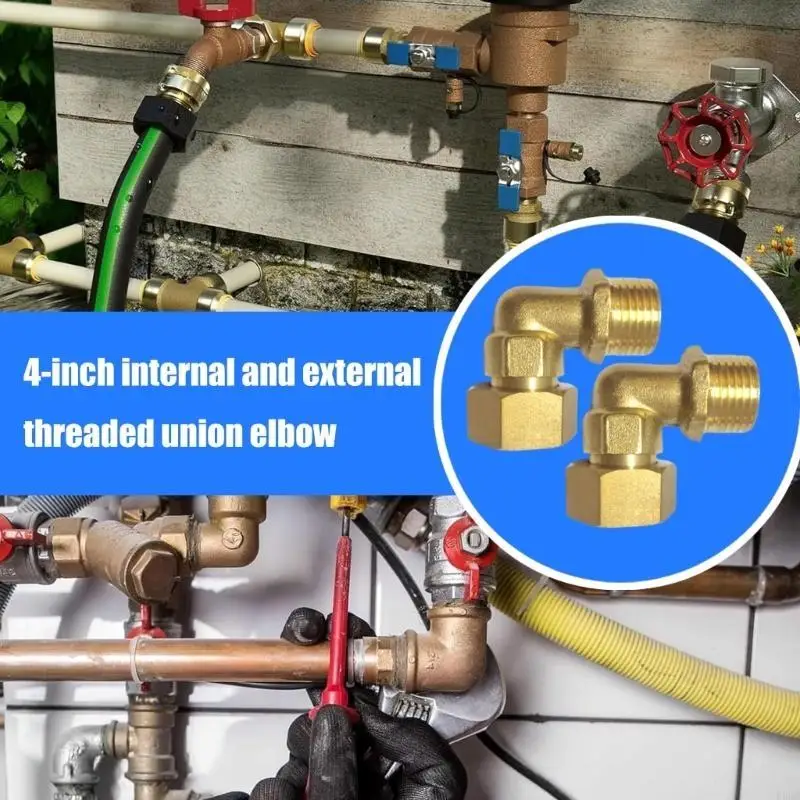 2pcs Brass Plumbing Elbows 1/2 Inch Adjustable Joints for Water Supply Systems