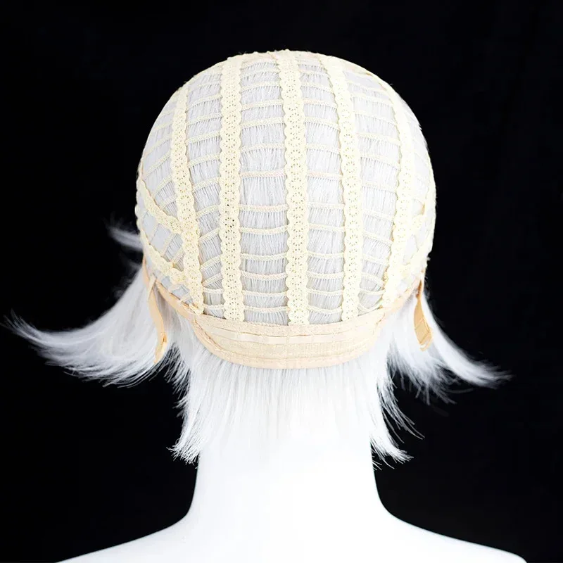 Rolecos anime sousou no frieren frieren cosplay perucas 90cm tira cor branca peruca duplo rabo de cavalo resistente ao calor cabelo sintético