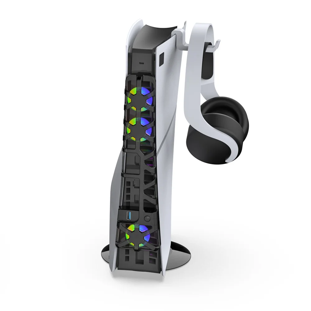 TP5-3538D for PS5slim host temperature cooling fan for PS5 slim Display Stand Vertical Console Stand bracket+headphone hanger