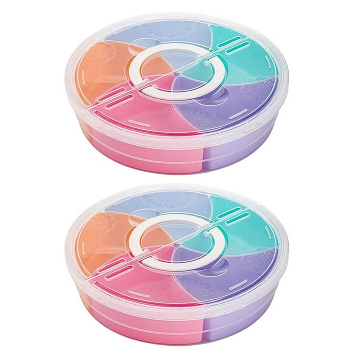 2Pc Multi-Function Food Storage Tray with Lid Food Containers Tray for Nuts and Candy Fruit Snack Plate Serving PlatteHUG