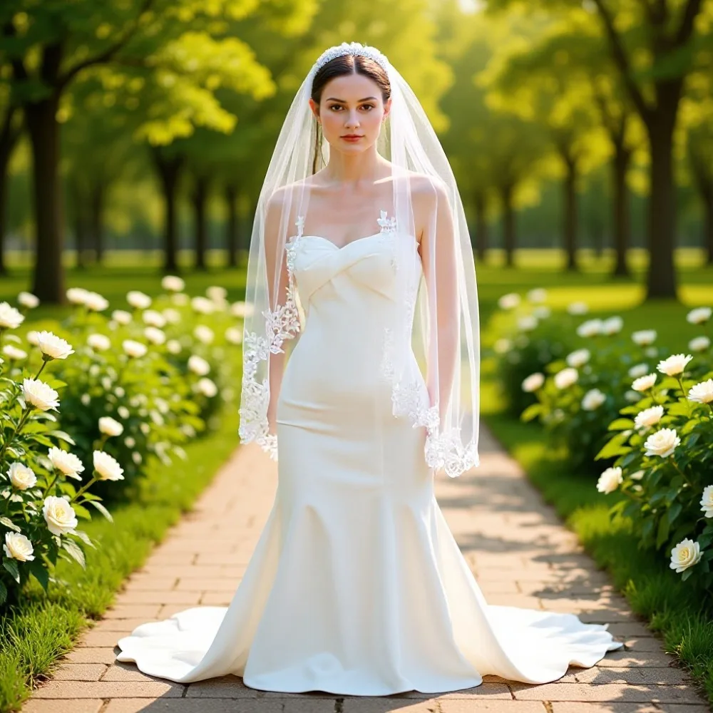 

Vintage Short Women Bridal Veils Wedding Party Bride to be Lace Edge Wedding Party Marrige Accessories