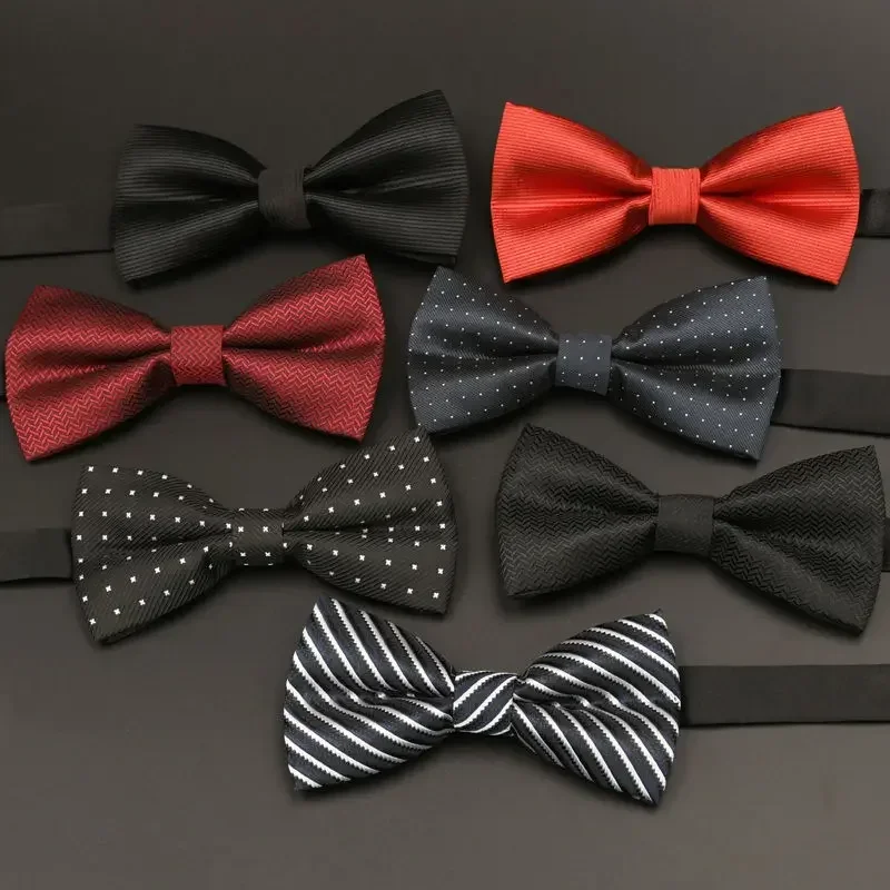 men's wedding high-grade   best man tie groom black suit men's British Red women's fashion bow tie