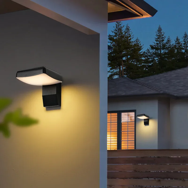 Imagem -03 - Outdoor Impermeável Parede Luz com Human Motion Sensing Simples Luzes Led Ajustável Varanda Lâmpada Pátio e Decoração do Jardim