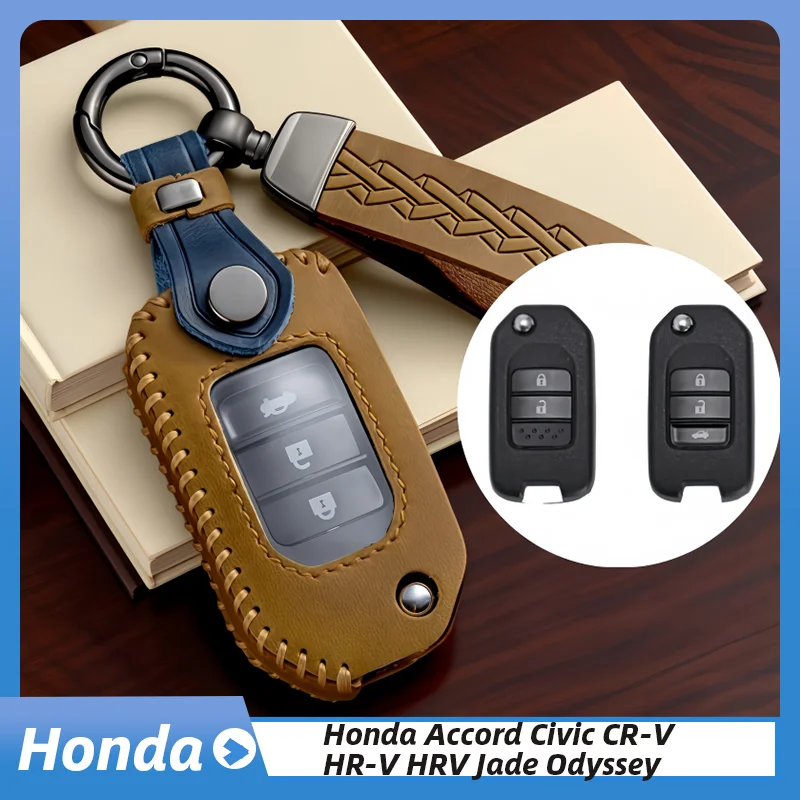 

For Honda Accord Civic CR-V HR-V HRV Crider Jade Odyssey Car Folding Key Cover Bag Case Shell Holder Protector Keychain