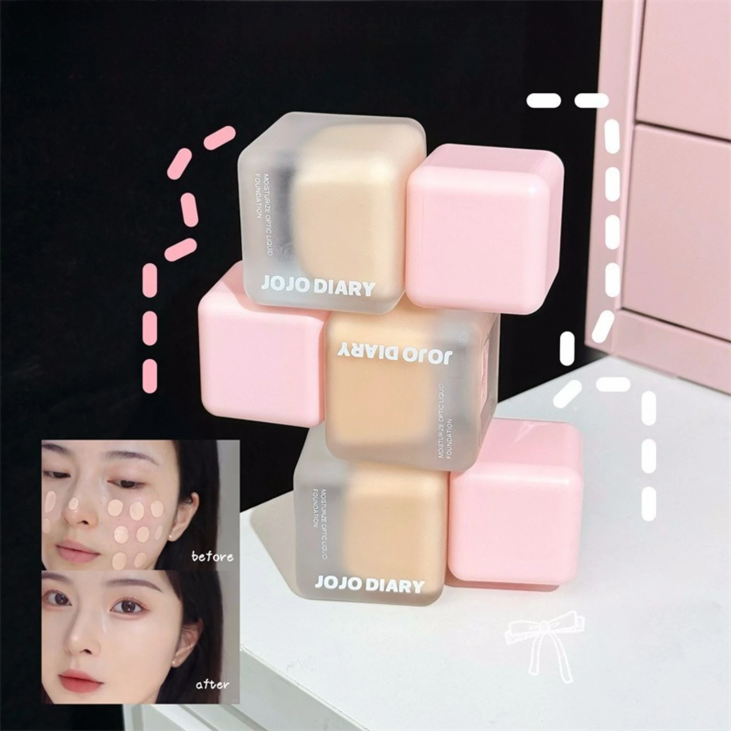Makeup Holding Liquid Foundation Moisturizes Brightens Skin Tone Does Not Take Off Makeup Concealer hide pores Foundation