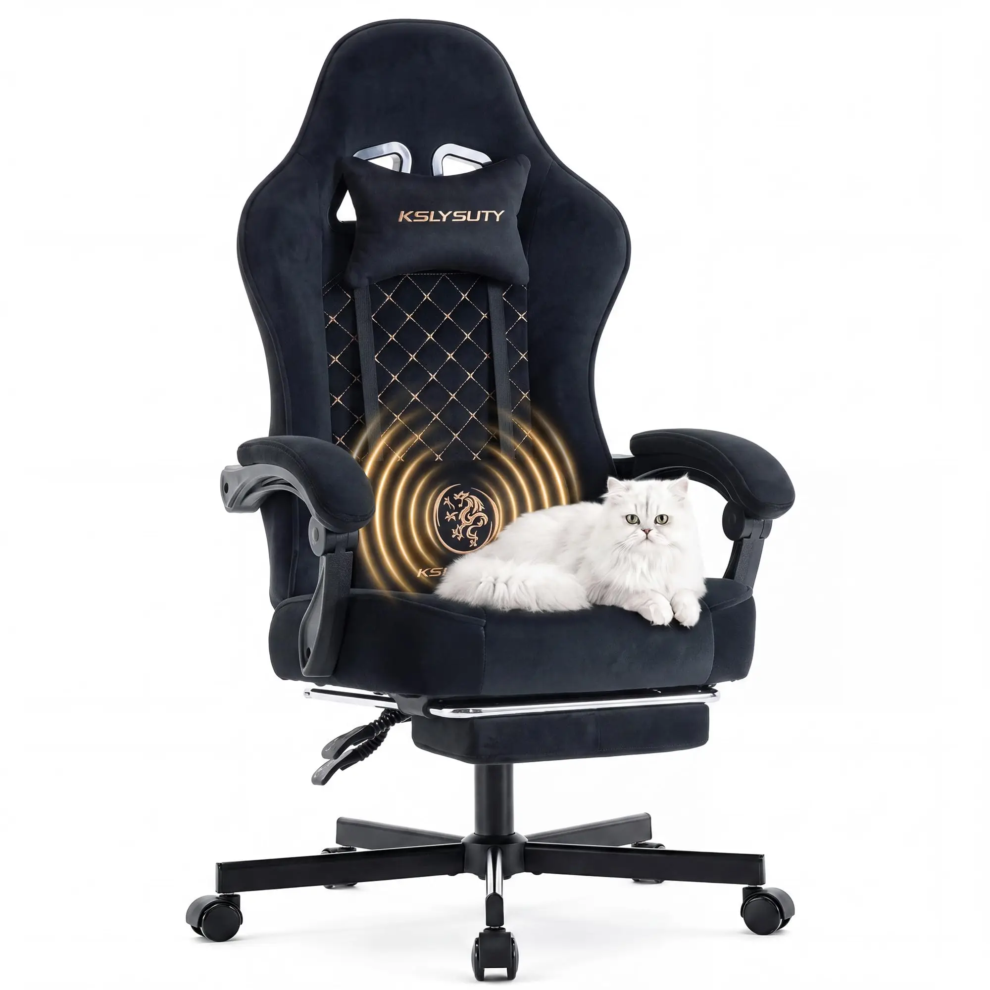 Desk Computer Gaming Chair - High Back Ergonomic Office Chair with Footrest and Lumbar Support, Swivel Comfy Home Gamer