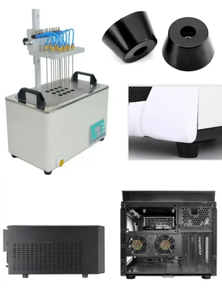 8pcs Anti Slip Furniture Legs Feet Shock Absorbing Conical Black Inside Without Washers For Furnitures Machine Instruments Feets