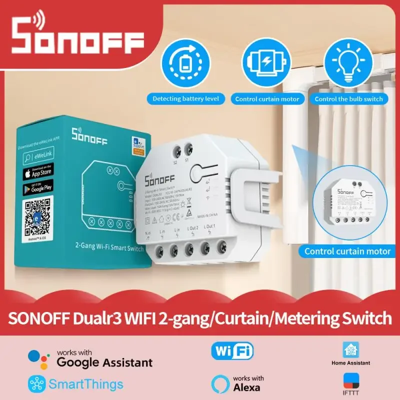 

SONOFF DUAL R3 2-бандовый двойной релейный модуль DIY MINI Smart Switch Измерение мощности Умный дом через eWeLink Alexa Google Yandex Alice