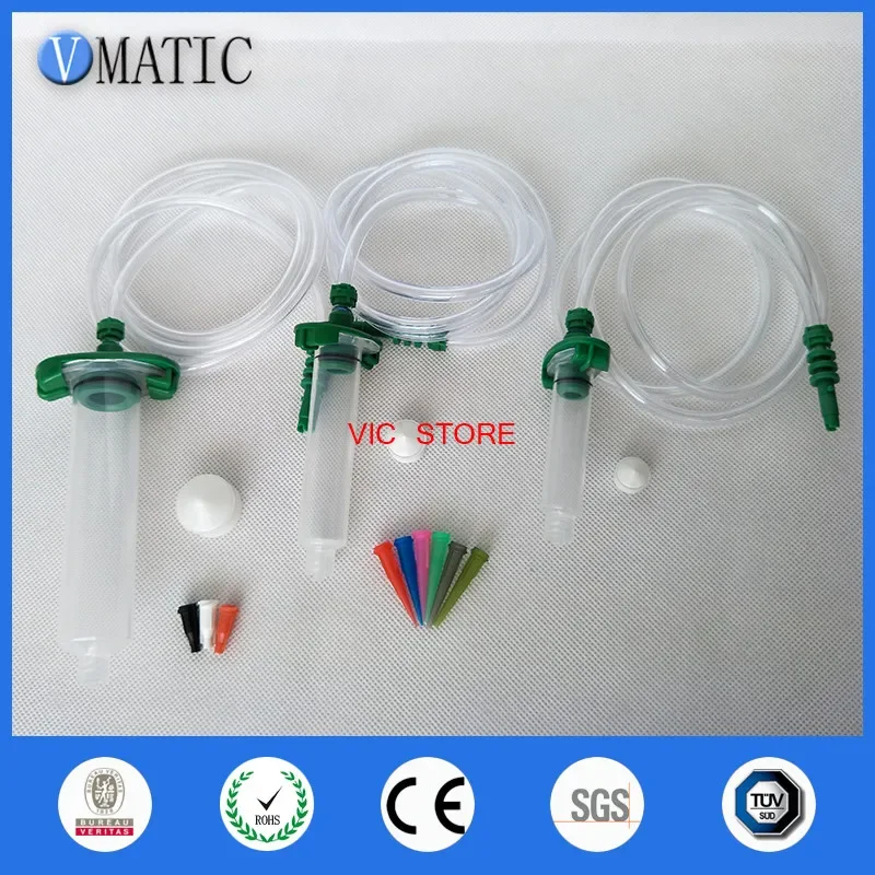 Free Shipping Liquid Dispenser Solder Paste Adhesive Glue Pneumatic Syringe 30/10/5cc ml + Barrel Adapter & Needle