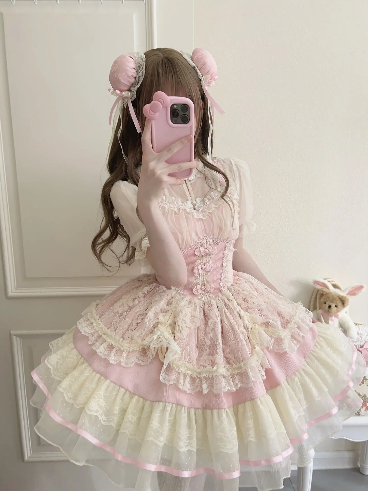 Robe de Style Lolita avec Bretelles JSK pour Fille, Jupe Sweey, Costume de Scène, Design de Ballet Chinois, Sucre Blanc, Été