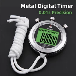 YS-528L Full Metal Digital Timer 0.01s Precision Digital Stopwatch Professional Portable Luminous Sports Running Training Timer
