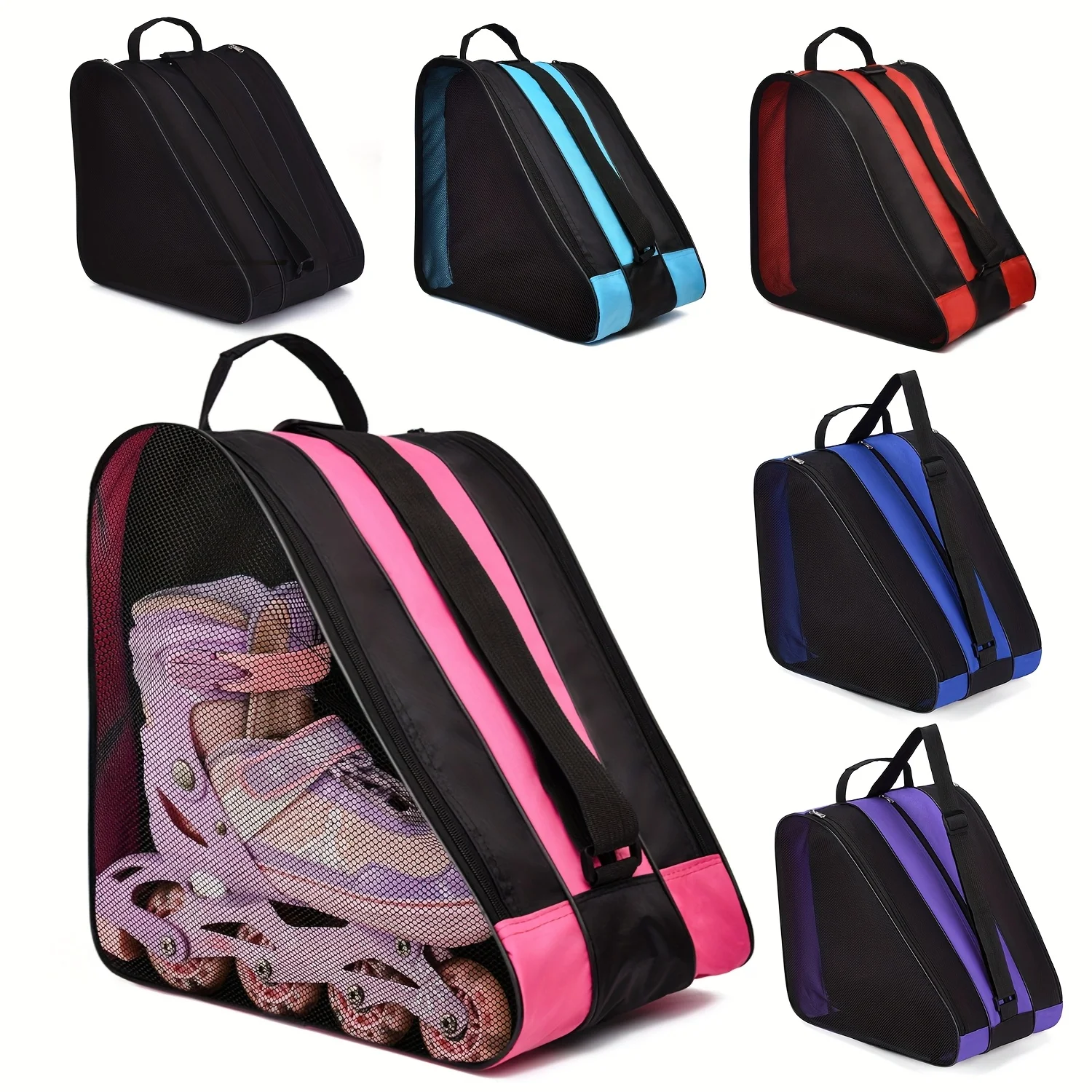 Handheld Large Capacity Handheld 3-Layer Shoe Storage Bag For Ice Skating with Heavy-Duty  Adjustable Shoulder Strap