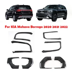 For KIA Mohave Borrego 2020 2021 2022ABS Front Headlight Head Lamp Eyebrow Eyelid Fog Light Lamp Cover Trim Exterior Accessories