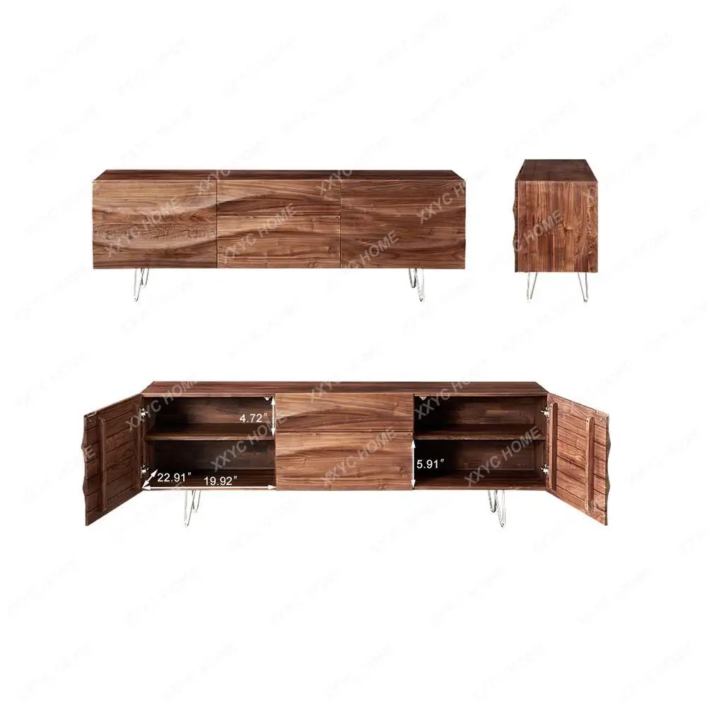 

TV Cabinet Modern Minimalist Living Room Locker Storage Cabinet Internet Celebrity Ash Log Cabinet