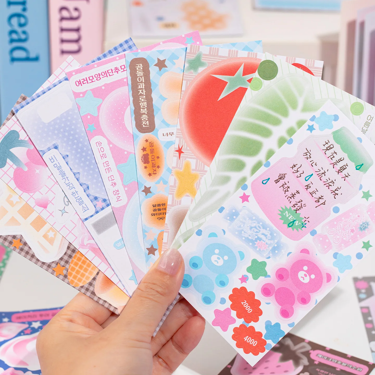 JCAC 20pcs/bag Writable Vintage Sticker Book, 