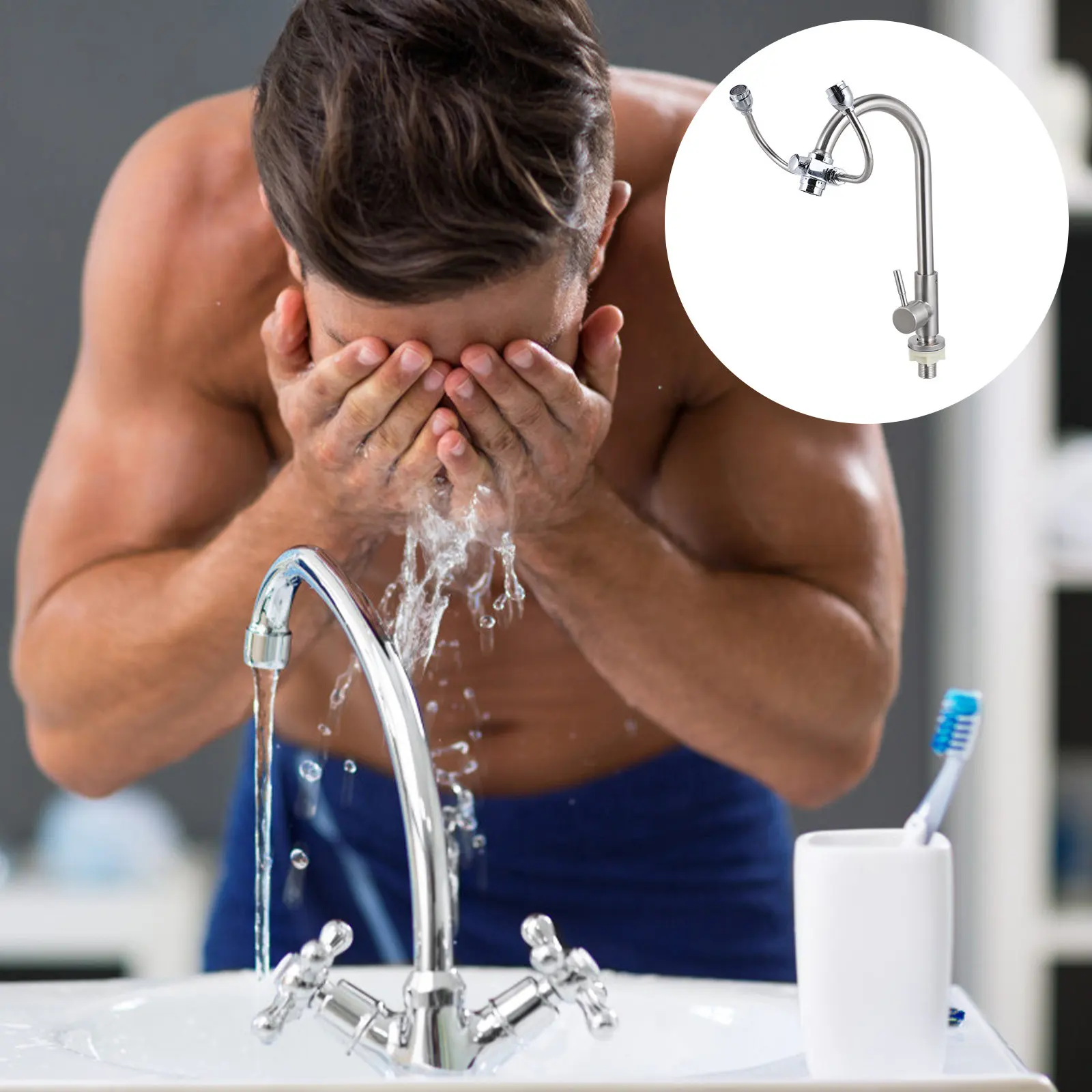 

Portable Eyewash Station Emergency Eye Wash Unit For Industrial Lab Chemical Factory Faucet Mounted Eye Flush Shower