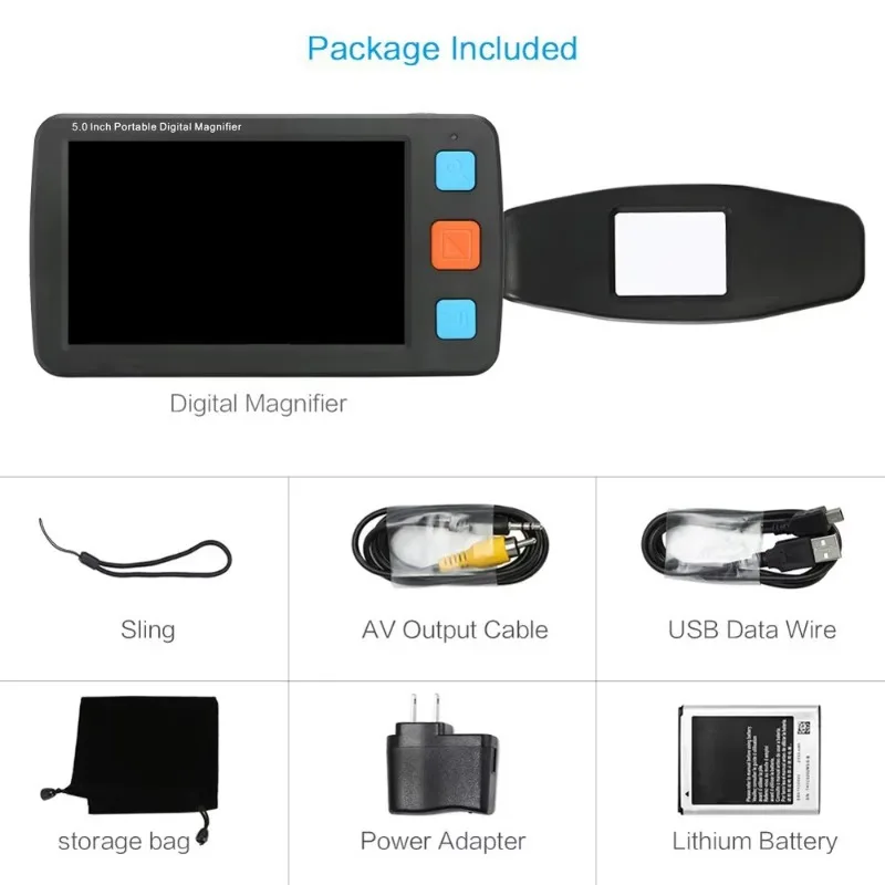 5 Inch Portable Handheld Digital Screen Magnifier, HD Electronic Magnifying Tool for Text & Object Inspection
