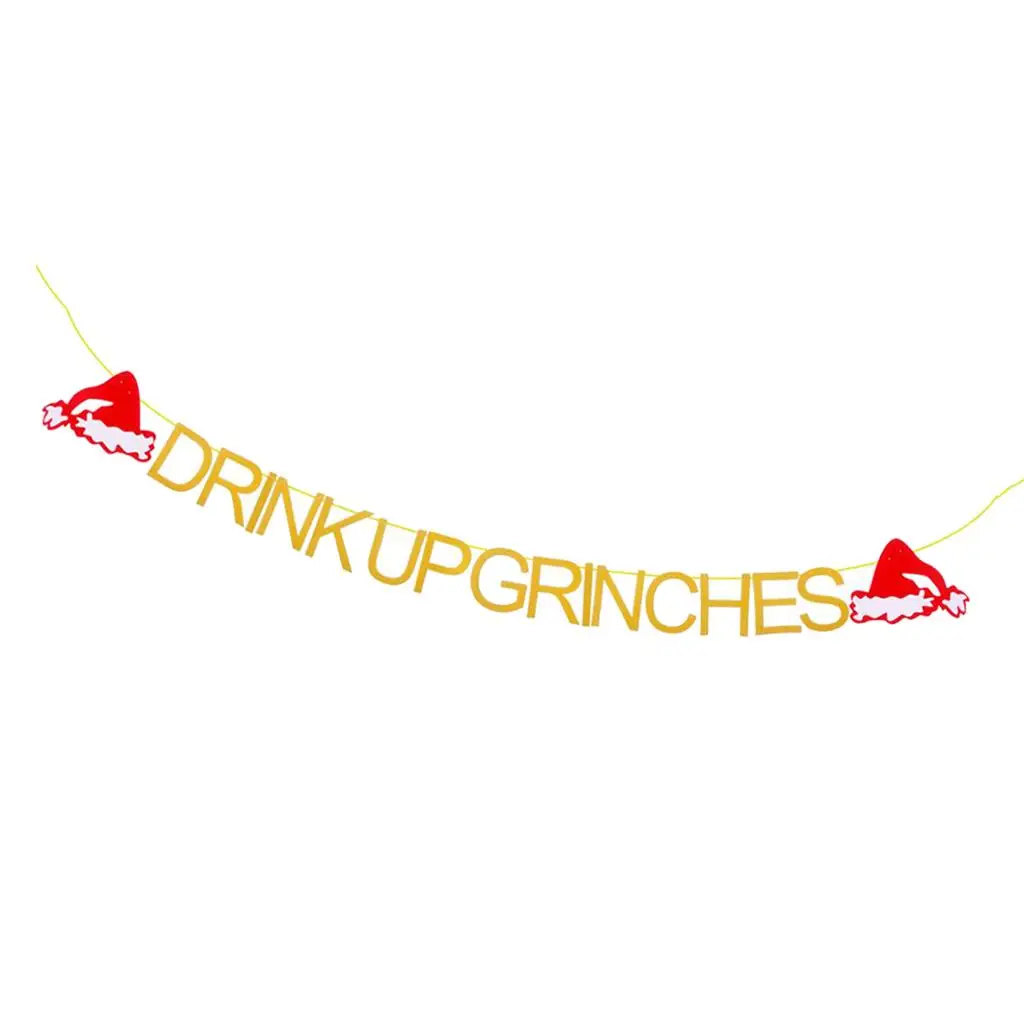 لافتة الرايات من Drink Up Grinches لتزيين حفلات أعياد الميلاد