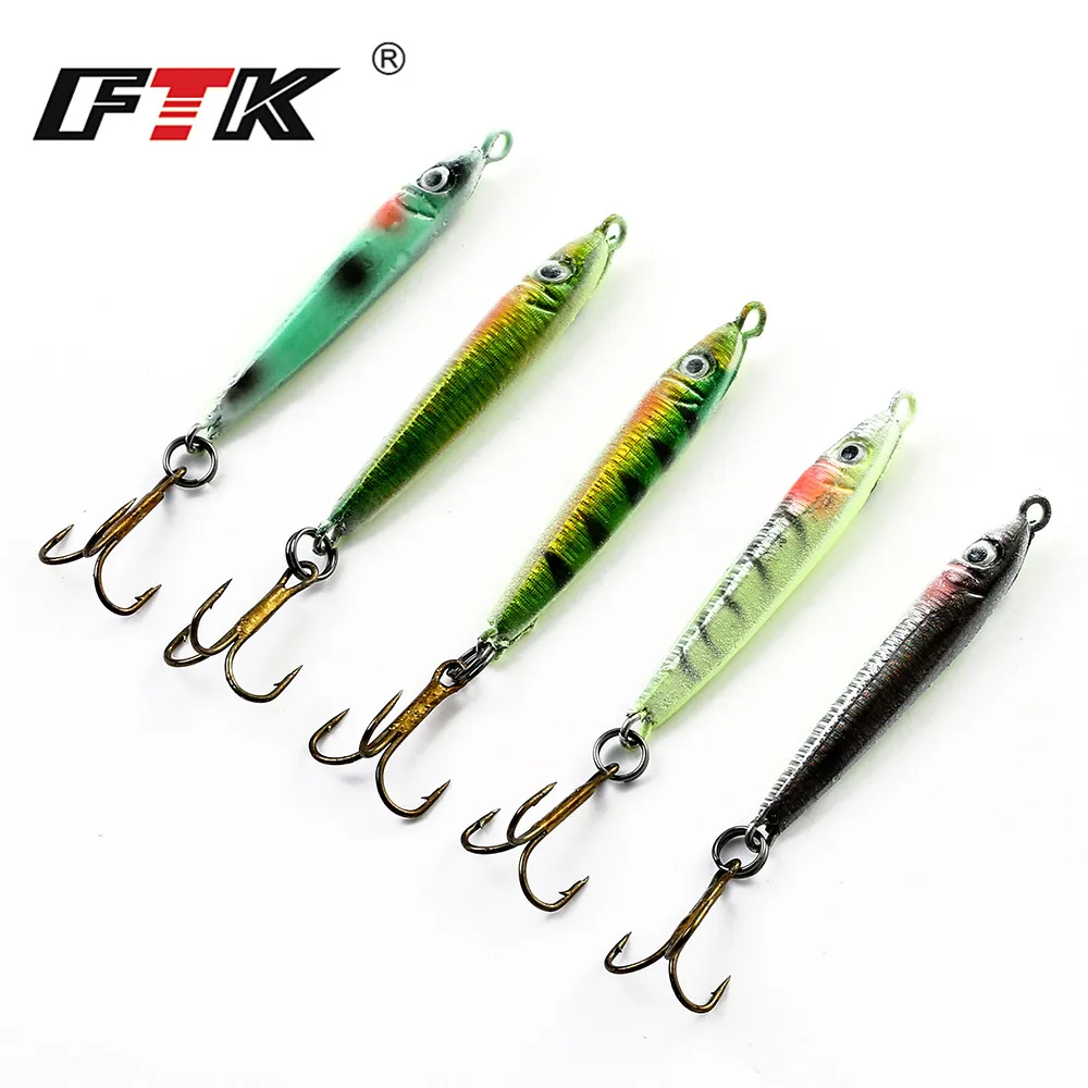 FTK 3Pcs/Pack ICE Fishing Lure with 3D EYES Treble Barbed Hooks 5g/9g VIB Hard Artificial Bait for Bass Pike Fishing Accessories