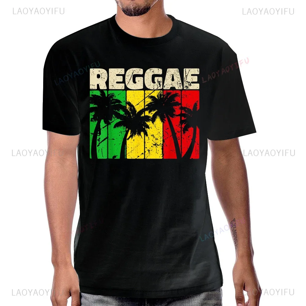 Cool Reggae Music Rastafari Graphic Printed Rap T-Shirt Hip Hop Streetwear Casual Fashion Loose Man Tshirt  Hipster Women Tees